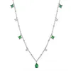 Colares de pendentes 1pcs colar verde de rarga de zircão para mulheres chiques elegantes estilo mori festival de luxo jóias presentes de jóias wholesalependa