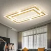 Modern LED -ljuslampa för vardagsrum sovrum kök hem inomhus taklampa med fjärrkontroll rektangel svart ljus fixtur