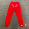 2022 Rosso Sp5der 555555 Pantaloni Uomo Donna Angelo di alta qualità Numero Puff Stampa Sp5der Pantaloni sportivi Pantaloni Pantaloni in spugna