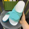 Interlocking Rubber Slippers Women's Macaron Thick Sole Shoes Purple Turquoise Breathable Non-Slip slipper Home Casual Summer Embossed Mules