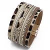 Link Chain Gift European And American Exaggerated Brick Magnetic Buckle Bracelet Leopard Skin Point Horse Hair Ladies Inte22