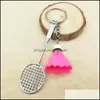 Portachiavi Accessori moda Mini racchette da badminton Palline Portachiavi Ciondolo Portachiavi 3D Portachiavi Borsa per auto Portachiavi creativo Regali 6 Dhsxj