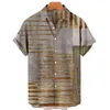 القمصان غير الرسمية للرجال القميص القصير للرجال في هاواي قميص مفتوح طوق واحد زر ثلاثي الأبعاد المطبوع الشاطئ