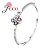 Charm Bracelets Fashion Bracelet Bangle Jewellery Flower CZ Thin Women 925 Sterling Silver SilverBangles Bands Lars22