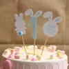 Andere evenementenfeestjes Pack Cartoon Pink Blue Cake Topper vlaggen Diy Hand Gebakken verjaardag bruiloft Kerstaccessoires ODERE