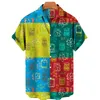 Mens Clothing 3D Hawaiian Shirt Men Fashion Cashew Flower Geometric Printed Shirts Singlebreasted Shirt For Men Tops 220527