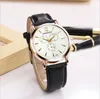 Wholesales customized 023 Hottest couple's quartz watch 30M waterproof round leather strap gift men and women wristwatch