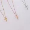 Rinho mode acier inoxydable croix pendentif collier femmes hommes minimaliste Vintage longue chaîne colliers Chokers bijoux cadeau