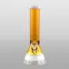 Bong per narghilè a tubo dritto con base a bicchiere marrone chiaro da 9,3 pollici - Percolatore a stelo diffuso, giunto femmina da 14 mm