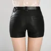 Ankomst Kvinnors Vår Fashion PU Läder Shorts Lady's Mid-Waist Short Sexy 220419