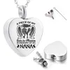 Silver Angel Wing Heart Urn Pendant Necklace For Ashes - En bit av mitt hjärta lever i himlen Memorial Keepsakes Cremation Jewelry353L