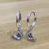 Blue Butterfly hanger Hoop oorbellen Originele retailbox voor Pandora 925 Sterling Silver Women Party Jewelry Stud Earring