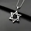 Hänge Halsband Star Of David Israel Chain Halsband Dam Rostfritt stål Judaica Silverfärg Judiska Män SmyckenHänge