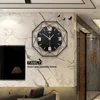 Wanduhren nordische Modeuhr Wohnzimmer Kreativ Haushalt Metalldekoration Quarz Digital Clockwall