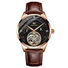 Orologi da polso Orologio da uomo Skeleton Meccanico automatico in oro rosa Tourbillon Uomo Orologi Moon Phase Orologio da uomo Top Brand LuxuryOrologi da polso