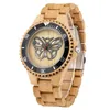 Нарученные часы Vine Ebony Wood Watch Men Men Butterfly Dial Трехногим золотом аналоговый точный Quartz