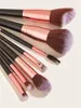 Hot Portable 7pcs Makeup Brushes Sets Cosmetic Brush Foundation Eyeshadow Eyeliner Make up Brush Kits With PU Leather Bag