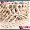 100Pcs Beautif 20Cm Pearl Kid Baby Pet Dog Clothes Hanger Plastic White Hangers For Clothing ShopHome Laundry Product Drop Delivery 2021