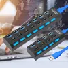 Hubs Multiple Expander Hub 4/7 USB 3.0 Ports Splitter met afneembare kabelvermogenadapter Blauwe LED voor pc Mobilephones