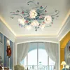 American LED Ceiling Lights Living Room Handmade Iron Rose Flower Lamp Bedroom Kitchen Lamps Korean Light Fixtures For Celling