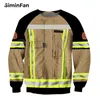 Customize Your QR Code Firefighter Hoodie Mens 3D Print Unisex Sweatshirt Casual Harajuku Pullover Women Tracksuit Coat Jacket 220707