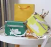 Mode mini zachte kofferbak vierkante tas portemonnees nieuwe stijl doos schoudertassen dames ketting kruis lichaam body bakken handtassen designer tas 80816 groen geel crossbody