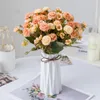 Decoratieve bloemen kransen Cannation kunstmatige hoogwaardige boeket trouwvazen ​​voor huistafel decor tuin nep planten hydrangeadecora