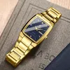 WWOOR Luxury Business Men Watches Gold Quartz Stainless Steel Sport Square Clock Waterproof Week and Date Relogio Masculino 220329