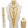 Dubai Jewelry Sets Gold Necklace & Earring Set For Women African France Wedding Party 24K Jewelery Ethiopia Bridal Gifts Earrings246j