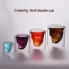 Double wall skull cup Transparent wine whisky tea coffee water mug drinks glass reusable Tool bar accessories 25250ml 220727