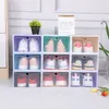 30pcs pudełka na buty Ustaw wielokolorowe składane plastikowe przezroczyste buty domowe stojak organizer stack pudełko na wyświetlacze