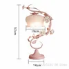 Table Lamps European Pink Flower For Living Room Bedroom Glass Desk Lamp Led Stand Light Fixtures Girls Princess Wedding Decor