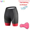 Womens Professional calça curta roupas MTB Road Cycling Shorts Rápulando uniforme de gel de gel rosa respirável