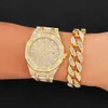 Iced Out Women Men Diamond Steel Hop Ladi Watch Top Brand Luxury Drs Gold Clock Montre Femme Reloj Mujer34bg