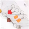 Keychains Fashion Accessories 1Pair Cute Love Heart Brick Keychain Couples Best Friendship For Women Men Separable Key Ring Jewelry Gifts H1