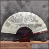 Other Home Decor Garden Mens Hollow Carved Fan Bone Silk Folding Imitation Redwood Ebony Daily Decorative Hand Household Decoration 12.96