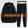 Men039s Bluzy Bluzy Mężczyźni Zestaw 5xl 6xl 7xl 8xl Plus w rozmiarze 68 Bawełna streetwearu z kapturem odzież sportowa polarowa dresslus jesień2751453