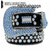 2022 Designer Bb Belt Simon Belts for Men Women Shiny diamond belt Black on Black Blue white multicolour NU0Y