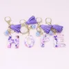 Mode gland porte-clés pour femmes bijoux A-Z lettres porte-clés initiale résine sac à main pendentif mignon créatif porte-clés accessoires