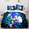 2-3 stycken mjuk mikrofiber sängkläder sätter oss/Europa/Storbritanniens storlek Sonic Quilt Cartoon Bed Cover Däcke kuddefodral barn