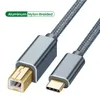 USB-C till USB B 2.0 Skrivarkabel flätad skanner för Epson HP Canon Brother MacBook Pro Samsung Midi Controlle Cable