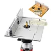 Professionelle Handwerkzeug-Sets Aluminium-Router-Tisch-Einlegeplatte mit Gehrungslehre für Holzbearbeitungsbänke Säge Multifunktions-Trimmer-Gravur M
