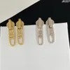 Kreative Reißverschluss-Charme-Ohrringe, Designer-Reißverschluss-Doppelbuchstaben-Ohrstecker, geprägte Stempel-Anhänger-Ohrstecker mit Geschenkbox
