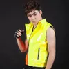 Stage Wear Hip Hop Costumi di danza jazz Uomini Performance Gilet giallo brillante con risvolto Zipper Nightclub Bar Show XS1720Stage