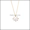 Anhänger Halsketten Sun Flower Pearl Halskette Schmuck Großhandel Imitation Diamond Little Ne Baby Dhqau