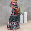 Yaz baskısı vintage uzun elbiseler için uzun elbiseler seksi kapalı omuz fırfır moda boho parti maxi elbise bayanlar plaj sundress 2206133060
