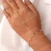 Boungettes de bracelet à chaîne minuscule créative pour femmes chaînes de liaison de couleur or reliant les bracelets de harnais à main Gift de bijoux d'été