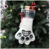 Sac-cadeau de chaussettes de Noël 2022 Nouveau pour animal de compagnie PAW PENDANT DÉCORT