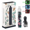 Autentiska e-cigarettsatser Förvärm variabel justerbar spänning 500mAh vax förångare Starter Kit E Cigs Cigarettvape penna örtvaxig ånga