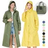 Damskie okopy płaszcze kobiety wodoodporne długie płaszcz deszczowy płaszcz deszczowy płaszcz z kapturem z kapturem wiatraka lekka wycieczka na wycieczkę na świeżym powietrzu Rainwearwomen's